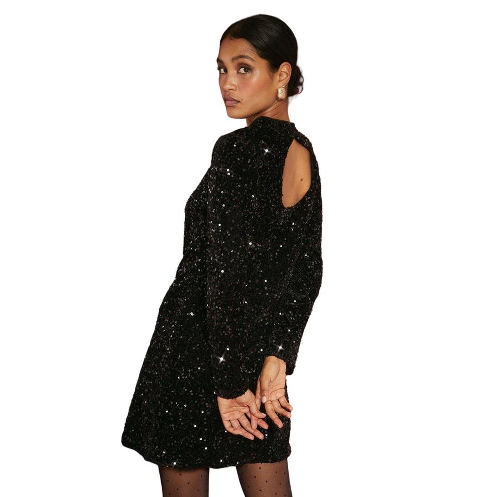 Dorothy Perkins Womens/Ladies Sequin Velvet Mini Dress