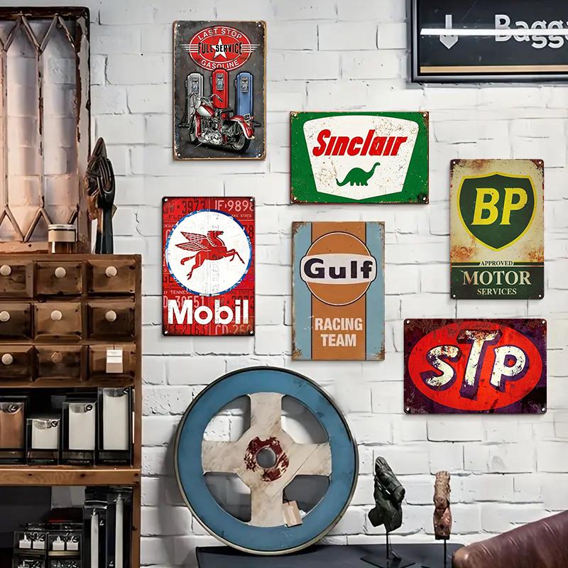 Vintage Metal Tin Sign Retro Garage & for Man Cave Decor, 8x12 Inch - Perfect for Old Car Shops, Oil Stations , Home Wall Art