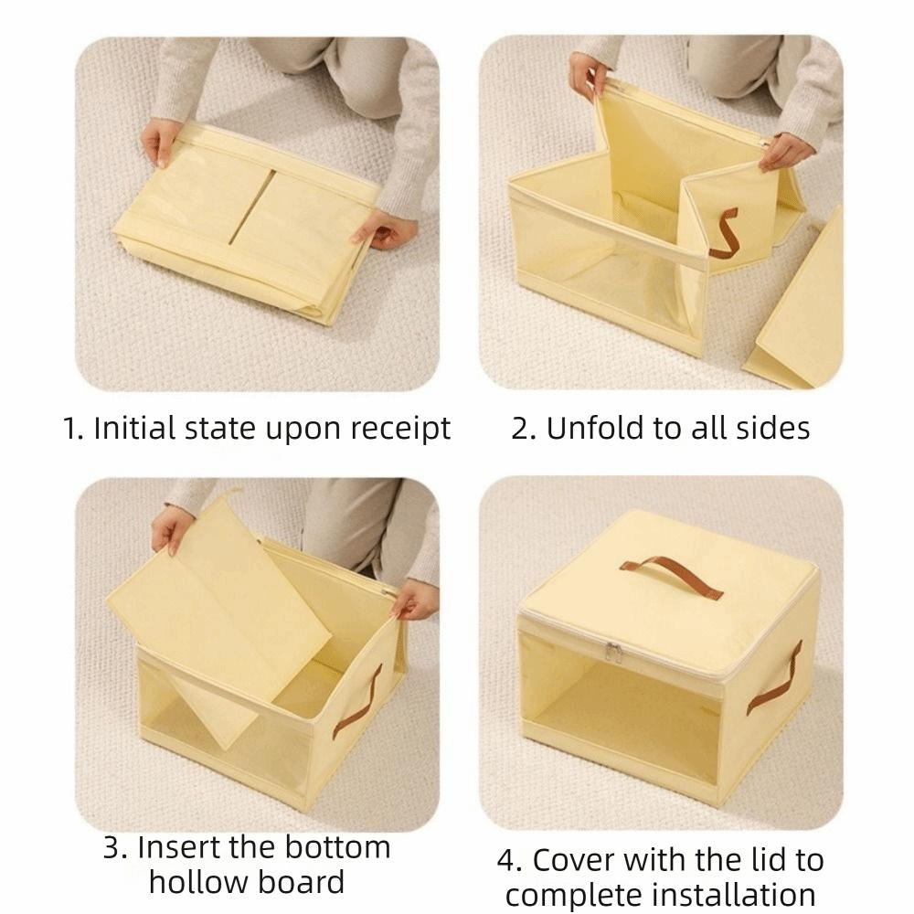 Zippered Clear View Clothes Storage Box Non-woven Fabric Cabinet Drawer Organizer  for Bedroom