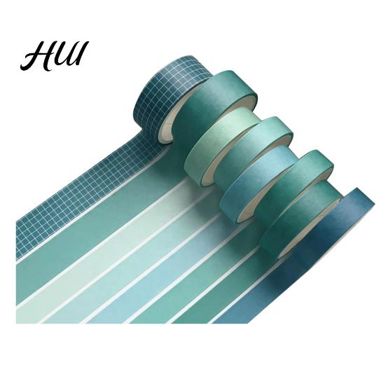 Scrapbooking Decorative Tape 8 Rolls Washi Set, Stickers, Aesthetic Solid Color Tapes Neat Storage Set for Supplies, Journaling Junk Journal, Wrapping