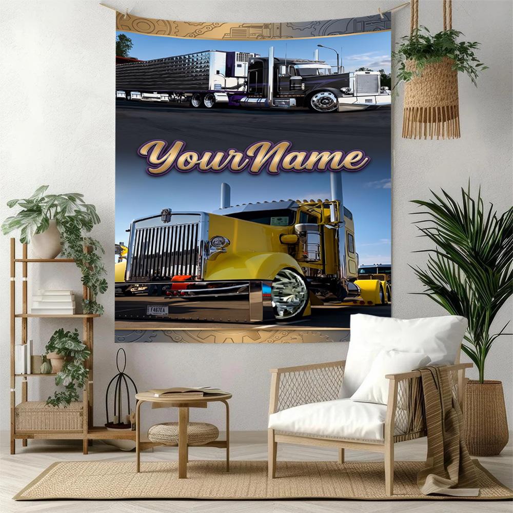 Kw Heavy Trucks Custom Your Name Wall Decor Tapestry Art For Pet Memorial Birthdaywedding Party Backdrop Family Gift