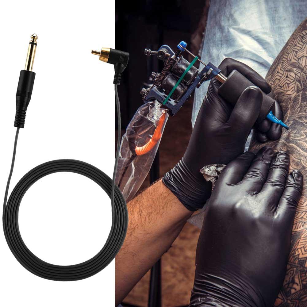 Right Angle Tattoo Clip Cord RCA Cable Line Tattoo Machine Power Supply Accessory (Black)
