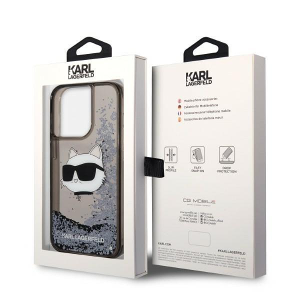 Etui Do iPhone 14 Pro Max Karl Lagerfeld Glitter Choupette Czarny