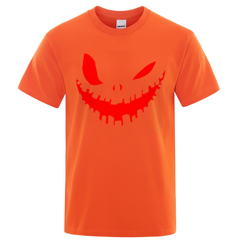 Terrifying Cartoon Demon Smile Print Clothing Men Women High Quality T-Shirt Summer Cotton T-Shirts Oversized Loose Tops Couple