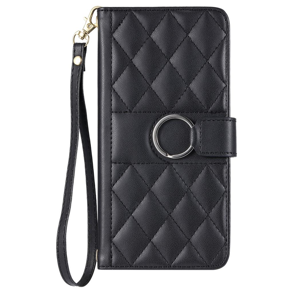 Suitable for Samsung S25 Small Fragrance Crossbody Card Bag Mobile Phone Case S24 Diamond Card Flap Leather Case Women's Leather Case