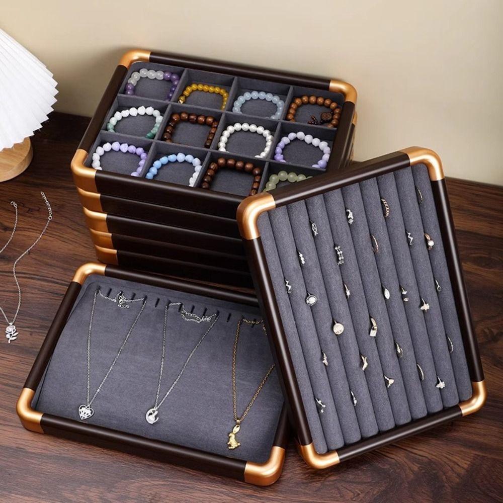 Velvet Wooden Jewelry Tray Necklaces Bracelets Jewelry Display Tray  Jewelry Storage