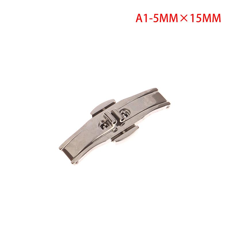 1ks spona s motýlkem z nerezové oceli s leštěným knoflíkem řemínek k hodinkám 15/17/19/21/23/25 mm řemínky k hodinkám spona Příslušenství