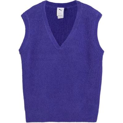 Yona FW24 Solid Color V-Neck Loose Tank Top Women Tops Lapis-Lazuli 628179-27