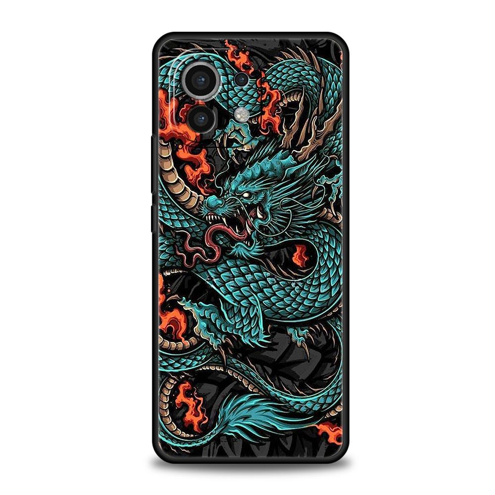 Dragon Phone Case For Xiaomi Mi 15 14 Pro 13 12 11 Lite 5G 10T 11T 12T 13T 14T Poco X6 X5 X4 X3 NFC F3 F4 GT Black Cover