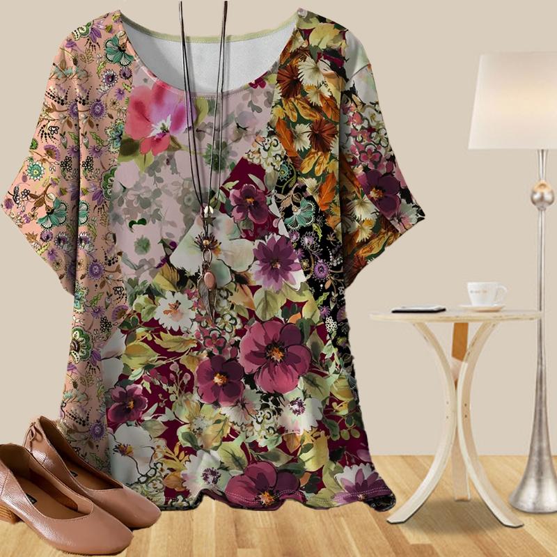Women's Casual Loose Spring Shirt Women's Short Sleeve Christmas Snowman Printed Tops
