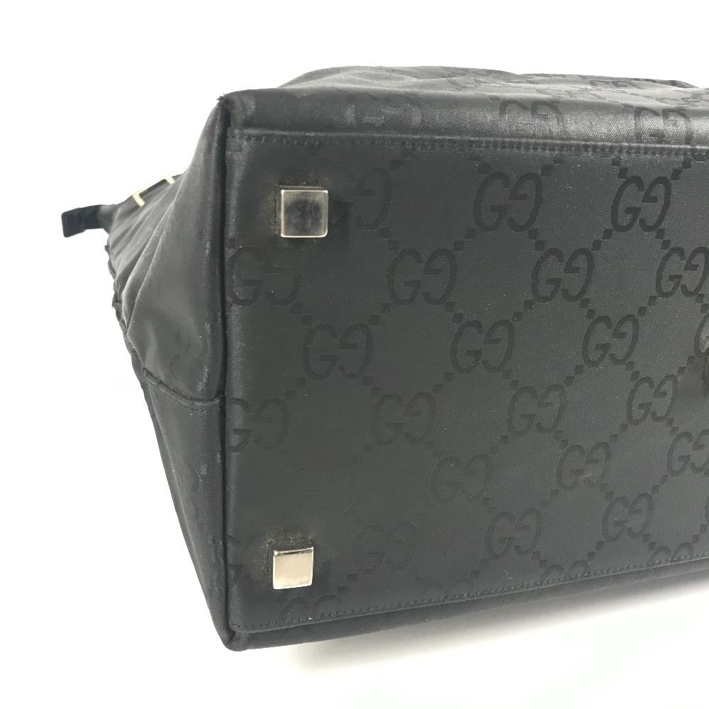 GUCCI 012-0380 Logo GG Vertical Tote Bag Hand Bag Nylon Black