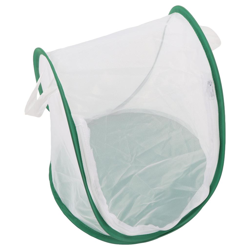 Large Green Insect Mesh Cage Butterfly Habitat Foldable with Handle for Insect Observation Feeding