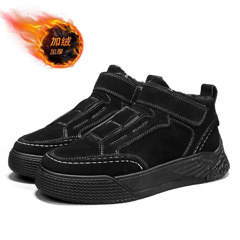 

Мужские новые высокие хлопковые теплые и удобные хлопковые туфли, легкие и износостойкие, однотонные, повседневные зимние спортивные туфли 39