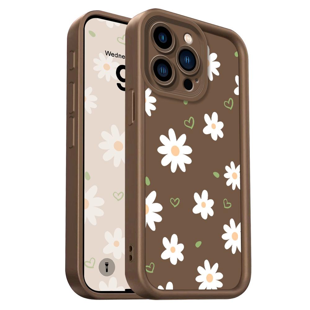 

Floating Daisies Phone Case For IPhone 13 12 11 Pro Max Mini 7 8 6 6S Plus X XS XR SE 2020 2022 Staircase Soft Cover iPhone 12 Pro коричневый