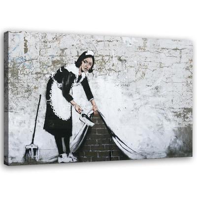 Canvas Print, Banksy Maid - Mural Street Art