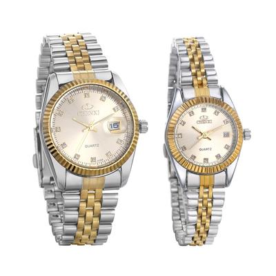 JEWELRYWE Uhrenpaar Paar Beliebte Edelstahl Analog Wasserdicht Japanische Quarzarmbanduhr Modeaccessoire Jahrestag Weihnachtstag