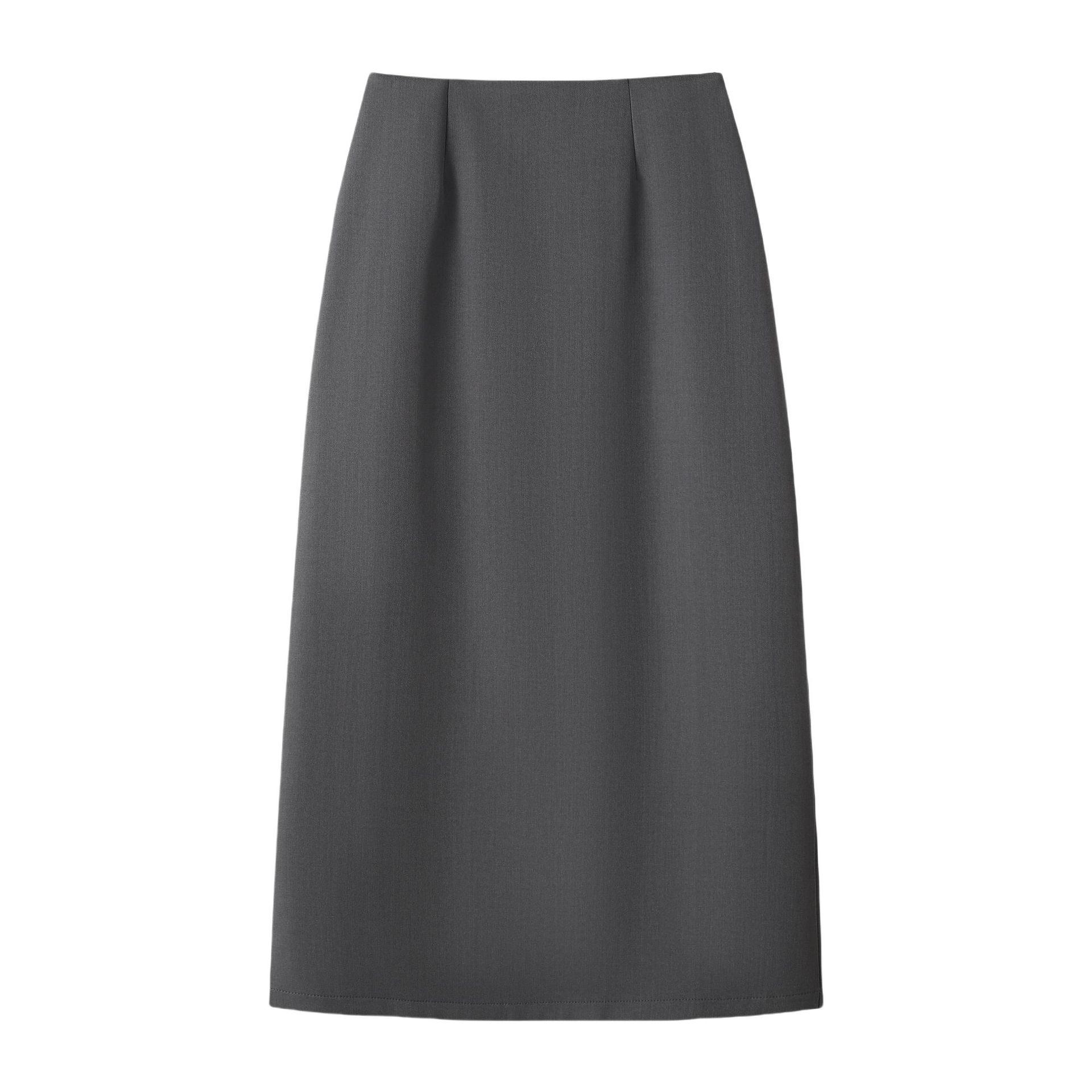 

2025 Autumn Women s Petite Versatile Drape Slit Midi Skirt - Large, Casual, and Elegant 2XL