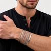 7 Stück/Set Einfaches Kettengliedarmband für Männer Frauen, Edelstahl Silberfarbene Metallkette Armband, Schmuckset Geschenk für Papa Mama