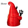 Dark Style Devil Dwarf Figurines Halloween Gnome Statue, 3D Printed Red Hat Figurine, Gothic Decorations Tabletop Ornament for Indoor Outdoor