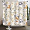 Fresh Flowers Print Shower Curtain Small Floral Home Bathroom Decoration Bath Curtains Waterproof Polyester Fabric With 12 Hooks