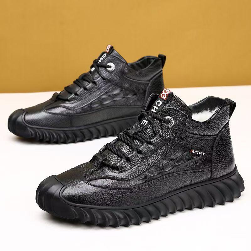 Winter practical new men's cotton shoes velvet warm high-top cotton snow boots dad shoes Martin boots