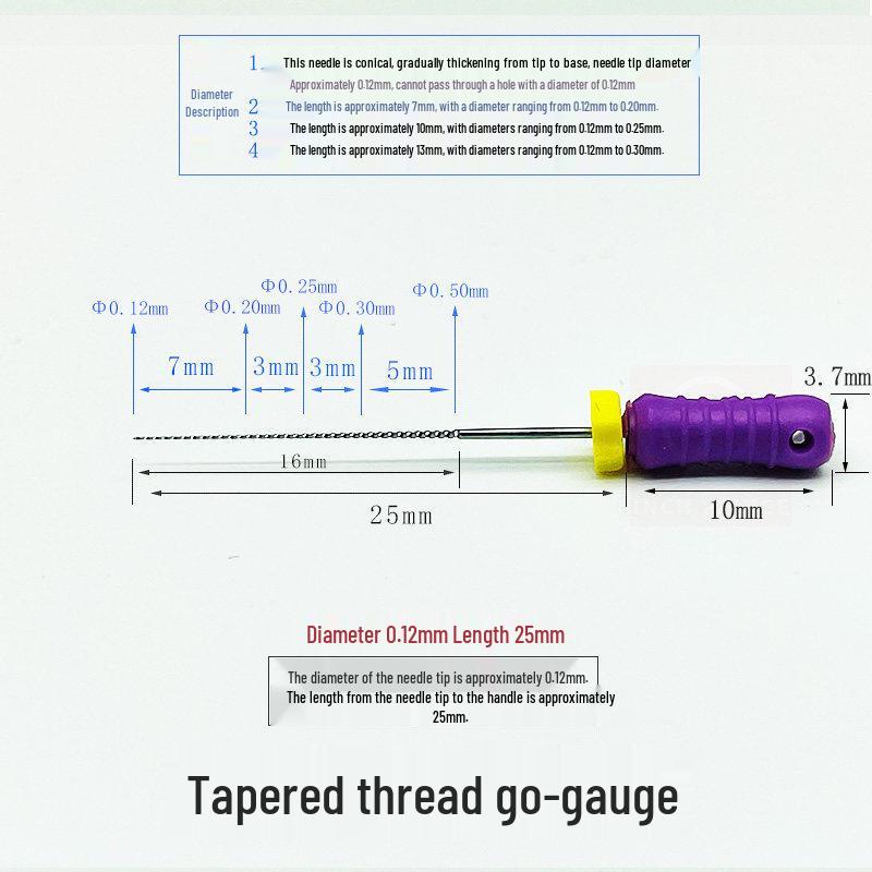 Threaded 0.05mm Ultra-Fine Steel Nozzle Cleaning Needle for Go-No-Go Gauge Valve
