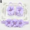Cute Newborn Baby Infant Girl Rose Flower Headband + Barefoot Ring Sandals Shoes