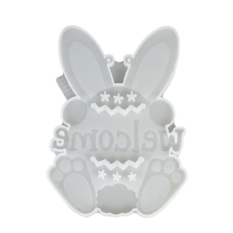 

Easter Silicone Mold Easter Bunnies Plasters Mold Easter Rabbit Epoxy Casting Mold Hanging Ornament Silicone Resin Mold 1