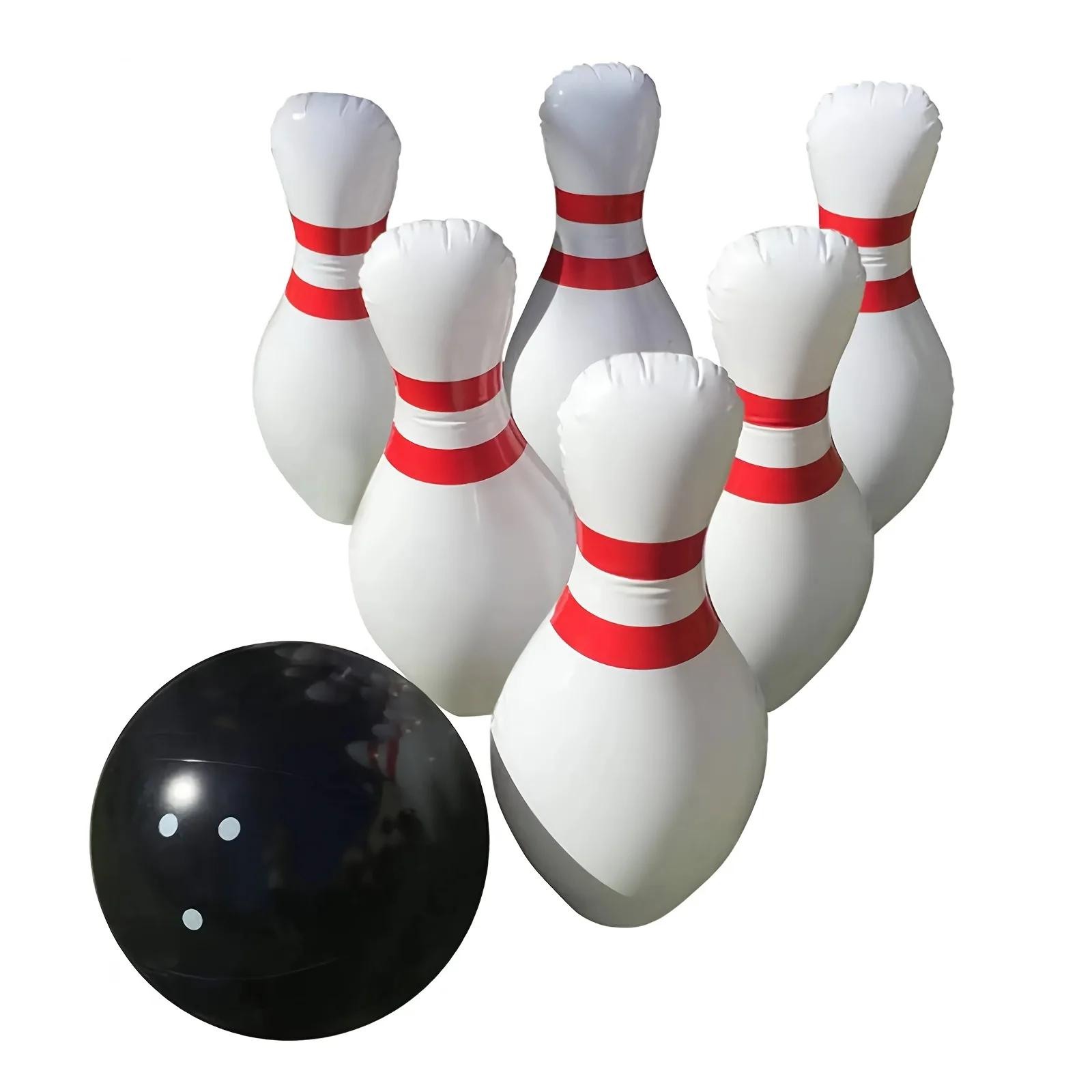 

Надувной боулинг из ПВХ для развлечений на открытом воздухе, веселая игра для родителей и детей, спортивный боулинг, пляжные/песочные игрушки белый