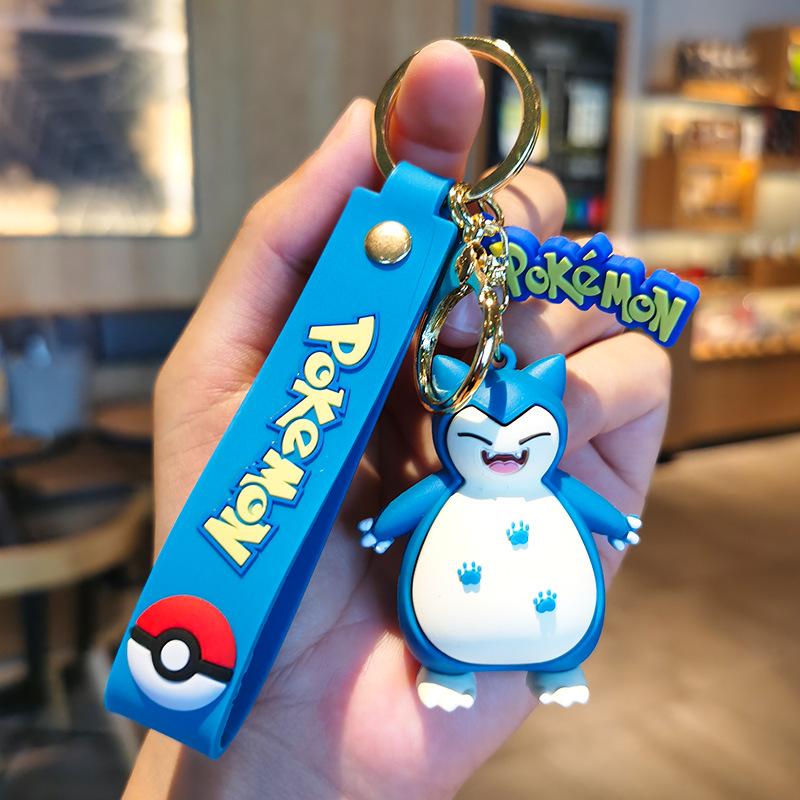 Pikachu Keychain  Key Ring, Cute Snorlax Eevee Car Charm Backpack Pendant For Kids Girls Anime Present For Kids