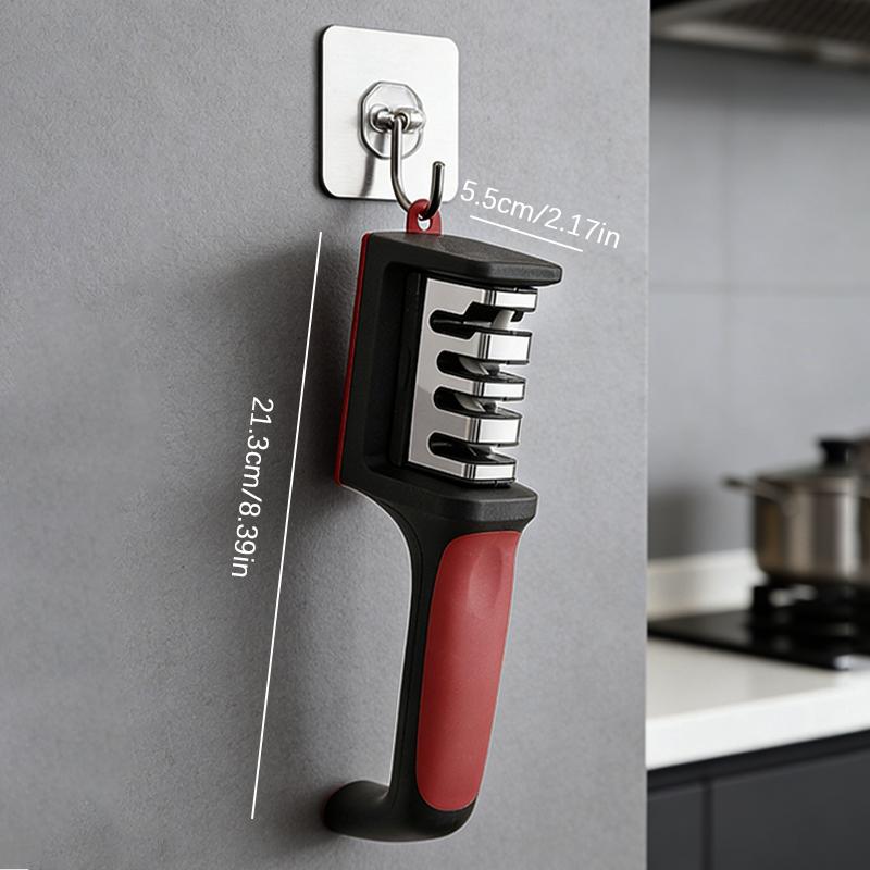 

4-Stage Professional Knife Sharpener with Tungsten Diamond & Ceramic Sharpening Stones - Heavy-Duty Non-Slip Grip, Fast & Long