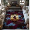 Aston Villa Football Print Crystal Velvet Rug, Comfortable Water Absorbent Non Slip Indoor Floor Carpet