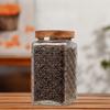 Wood Lid Kitchen Glass Bottle Vintage Mason Jar Multi-functional Grains Storage Box  Candy