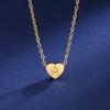 Ladies Minimalist Small Love Initial Necklace Jewelry Stainless Steel 18k Gold Plated Mini Heart Shape Letter Pendant Necklace