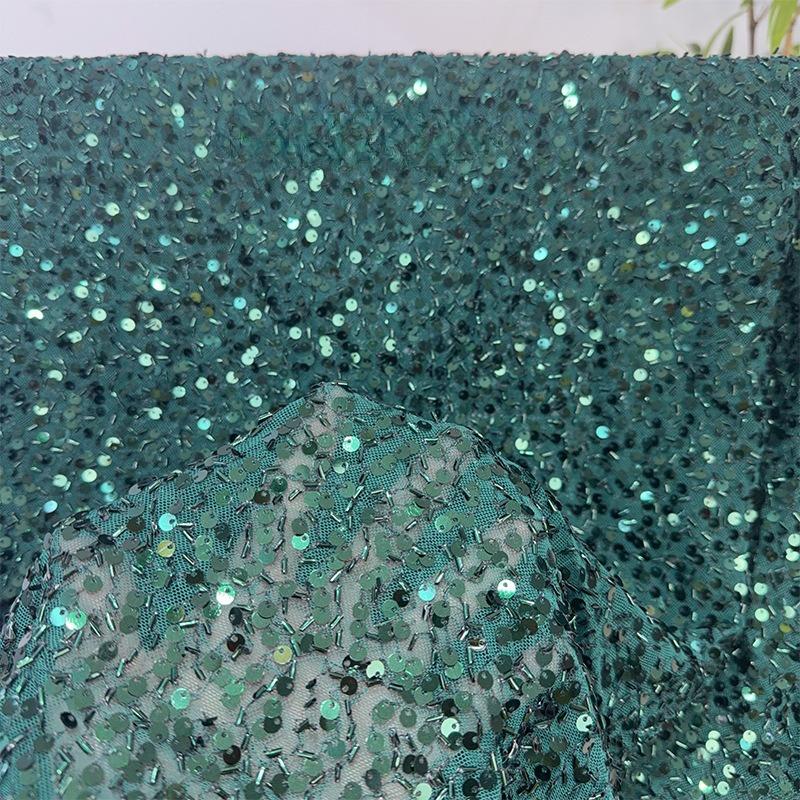 Exquisite Sequins Fabric with Shiny Sequins Embroidered for DIY Sewing Weding Party Dress Decoration Handmade DIY Designerfabric