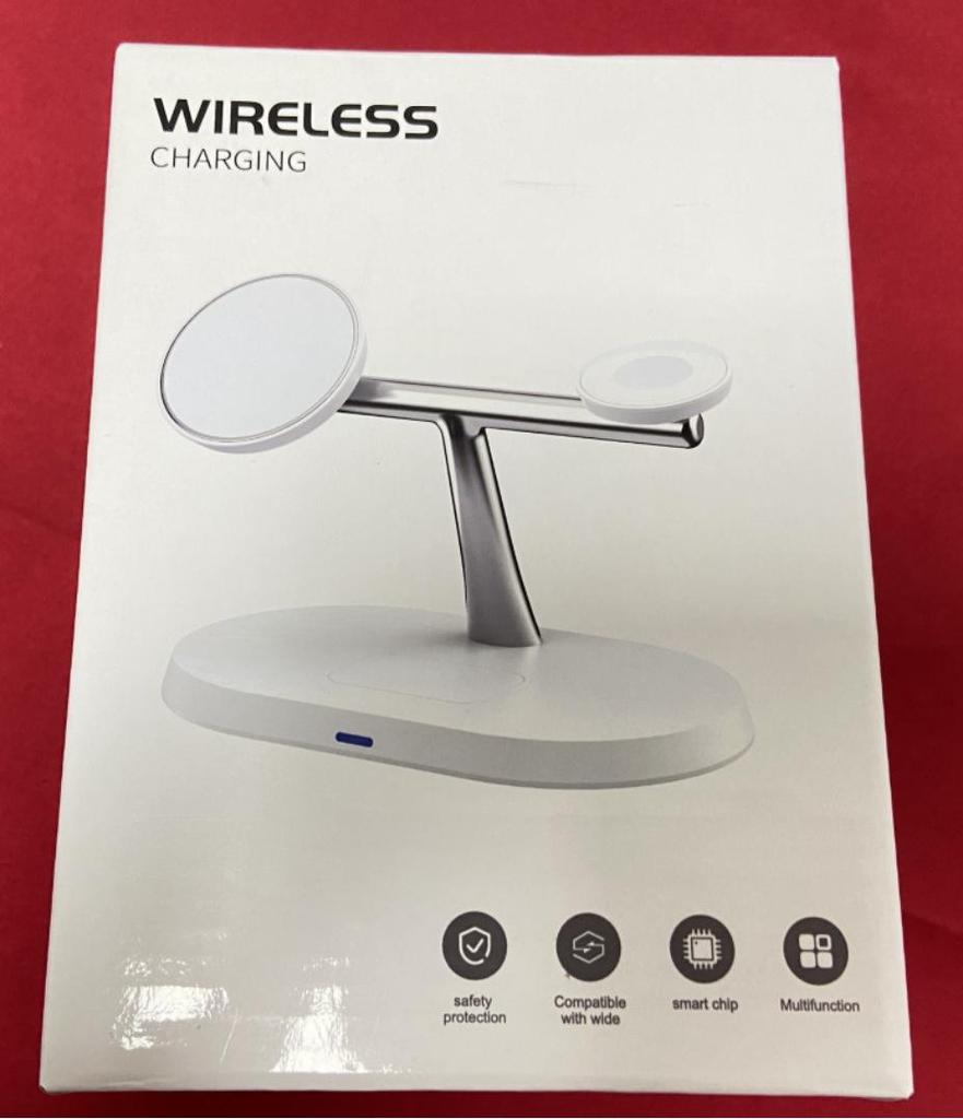 3-in-1 Wireless Charger for Apple & Huawei Phones, Magnetic Earphone & Watch Charging