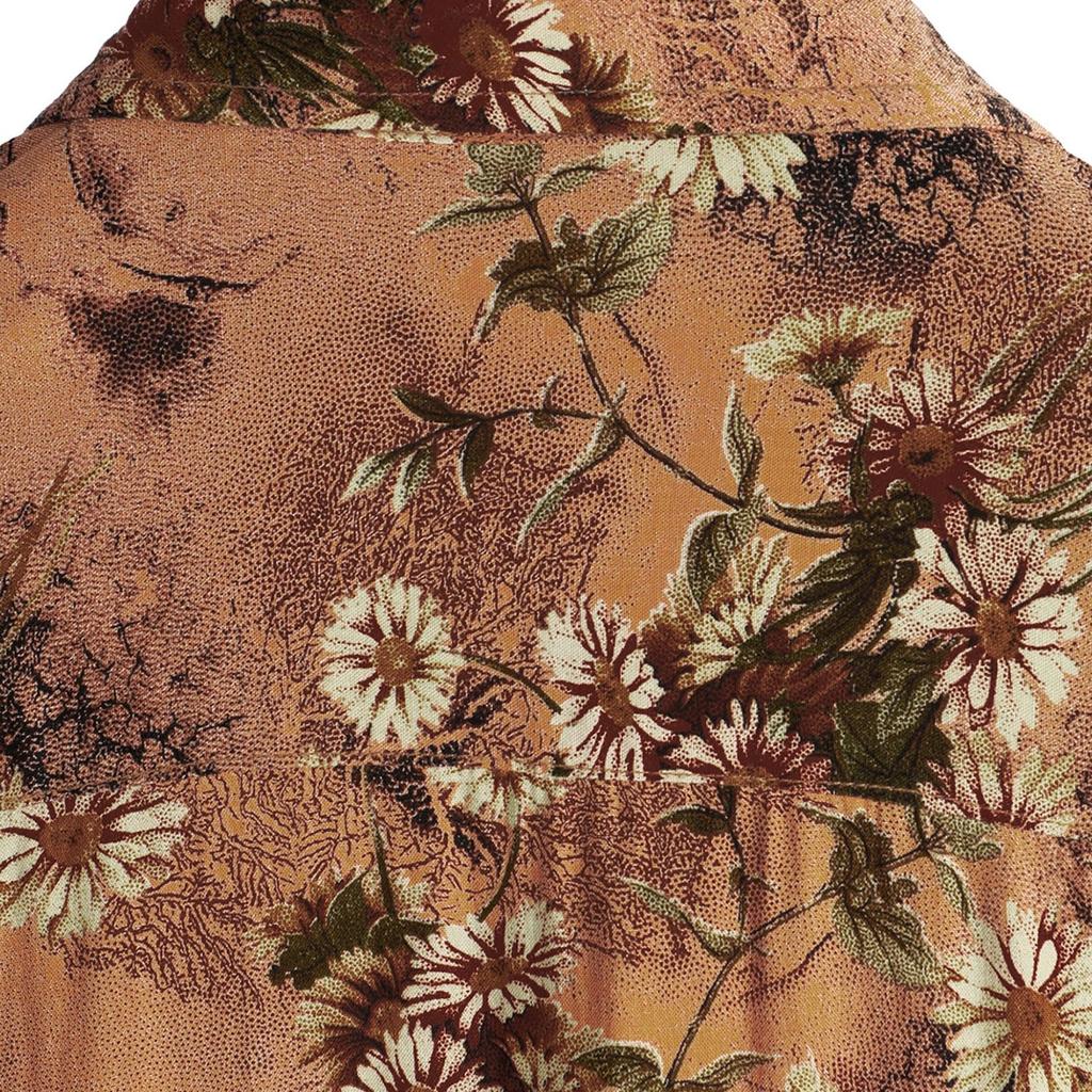 Men's Short Sleeved Shirt, Daily Fashion Printed Button Top, Chest Pocket Cardigan