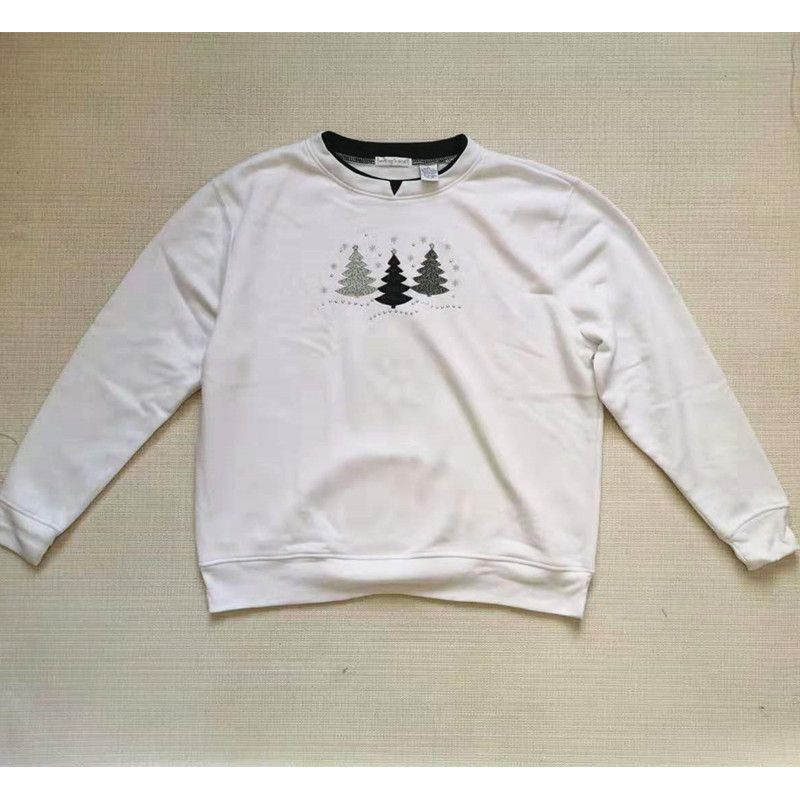 

Оригинальная футболка Last Order Вельветовый свитер Пальто Вышитая White -2 Plus size XL