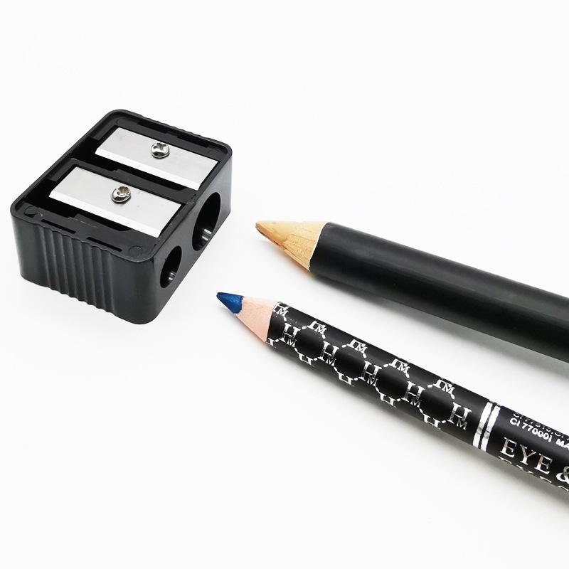 Plastic Double Hole Eyebrow Pencil, Makeup Pencil, Pencil Sharpener, Manual Sharpening, Compact and Portable