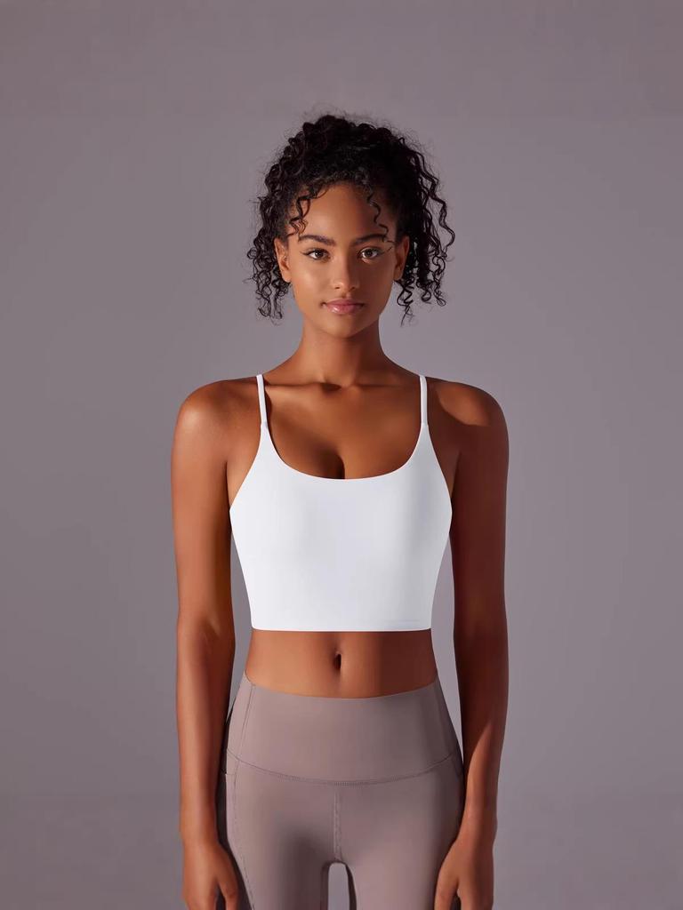 2026 Europäisches & Amerikanisches Schmal geschnittenes Weißes Crop-Top mit Dünnen Trägern