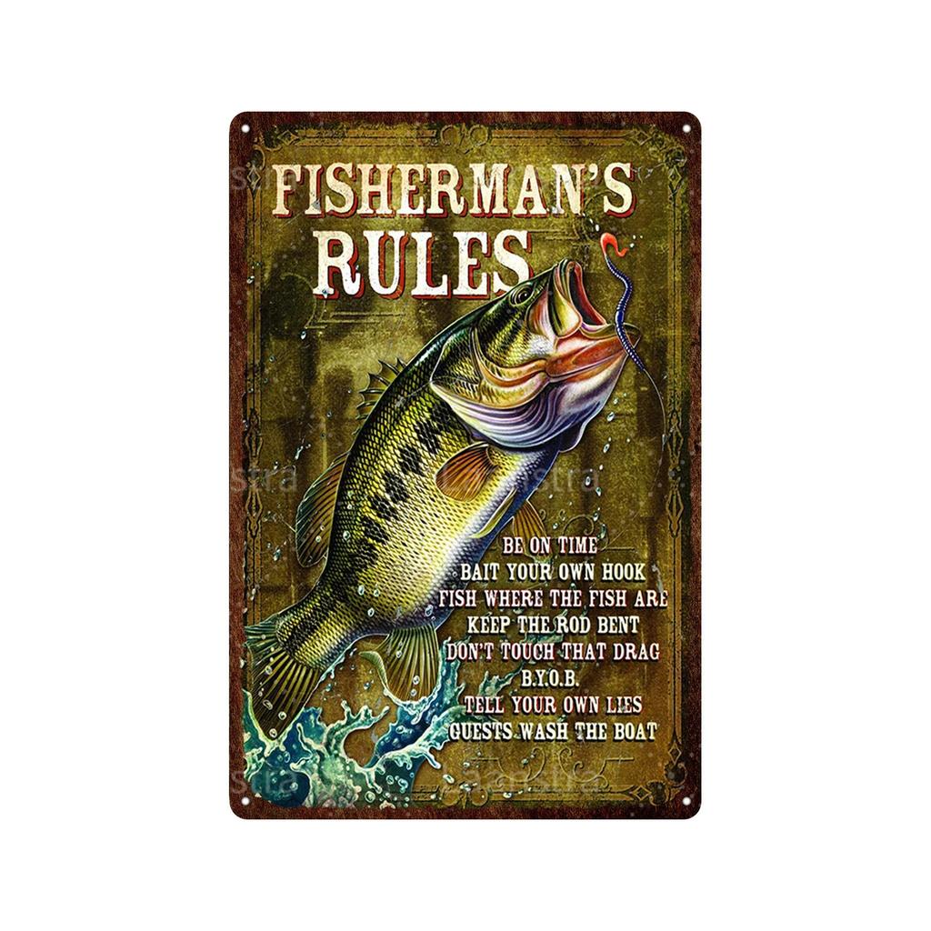 Vintage Animal Various Fish Metal Plate Wall Decor Tin Signs Art Posters Plaque Man Cave Bar Club Decoration Iron Painting