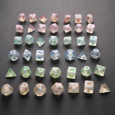 Irisierendes Glitzer Polyeder Würfel Set D4 D6 D8 D10 D% D12 D20 Für Brettspiel