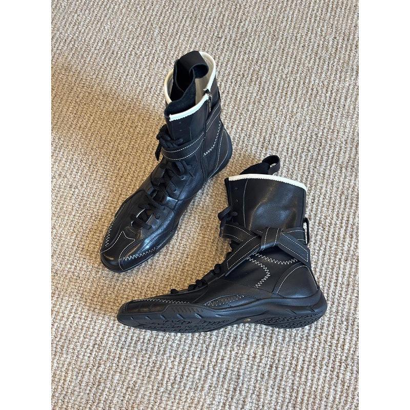 Lammfellversion Retro runde Zehenpartie Handsome Boxsportstiefel Innenhöhe erhöht und dünne Martens vielseitige Mode Kurzstiefel