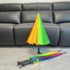 16-Bone long-handled rainbow umbrella slams cloth weather and rain umbrella oversized straight-handled gift umbrella business advertising umbrella