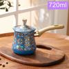 Stainless Steel Coffee Pot with Lid Chocolate Butter Milk Cup Coffee Tea Melting Jug Moka Pot for Office Home Kitchen