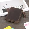 Handmade Crazy Horse Leather Wallet Retro Small Coin Money Bags Simple Wallets Zipper Pouch Card Holdes