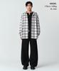 Musinsa Standard Oversized Ombre Check Hooded Shirt [White/Black]