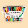 12Pcs Magnetic Liquid Marker Pen Dry Erase Highlighter Pen for Calendar Planning Board Whiteboard Window/Mirror 12 Colors Planner Marking