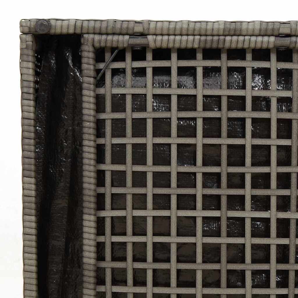 Storage Cushion Box in Grey 50 x 50 x 50 cm Poly Rattan