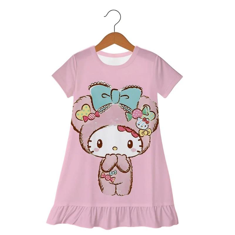 Hello Kitty 3-6 Years Fashion Casual Summer Skirt Pajamas Girls Dress Kids 110